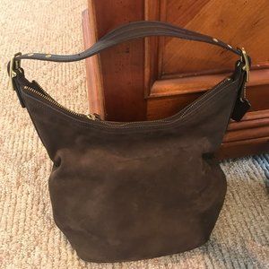 Coach Brown suede medium bucket bag